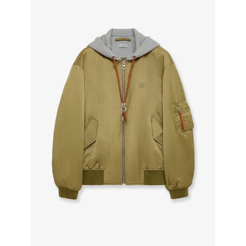 Loewe Men Technical Fabric Bomber With Hood